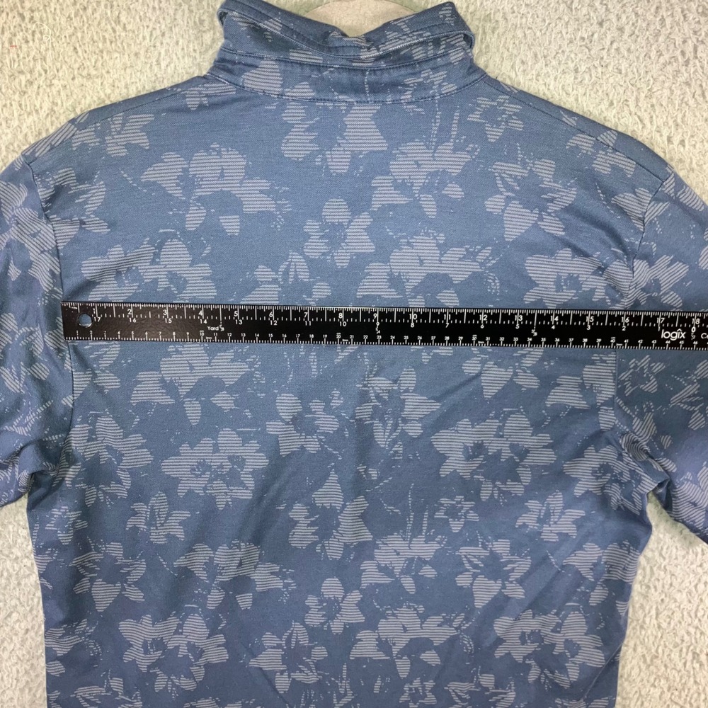 Travis Mathew Polo Shirt Men Medium Floral Print Short Sleeve Preppy Golf Casual - Picture 10 of 11